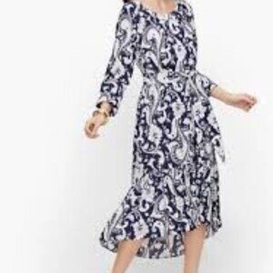 Talbots Blue and White Scoop Neck Sundress